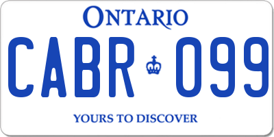 ON license plate CABR099