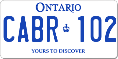 ON license plate CABR102