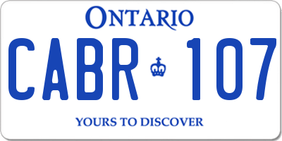 ON license plate CABR107