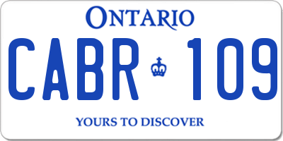 ON license plate CABR109