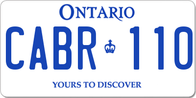 ON license plate CABR110