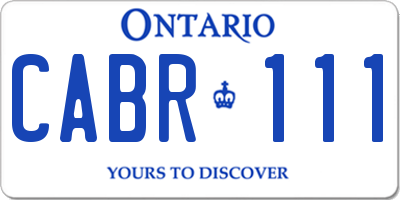 ON license plate CABR111