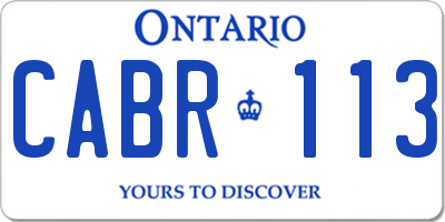 ON license plate CABR113