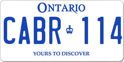 ON license plate CABR114