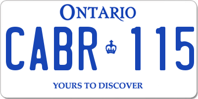 ON license plate CABR115