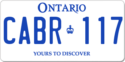 ON license plate CABR117