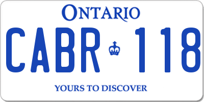 ON license plate CABR118