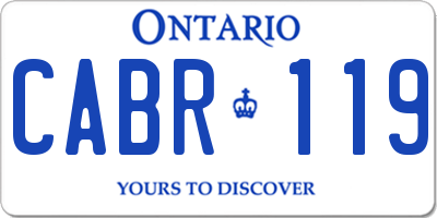 ON license plate CABR119