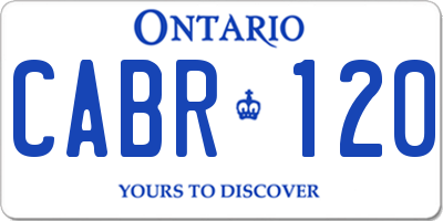 ON license plate CABR120