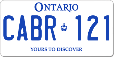 ON license plate CABR121