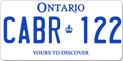 ON license plate CABR122