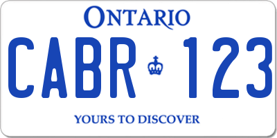 ON license plate CABR123