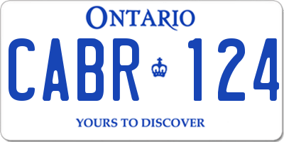 ON license plate CABR124