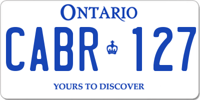 ON license plate CABR127