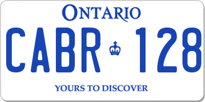 ON license plate CABR128