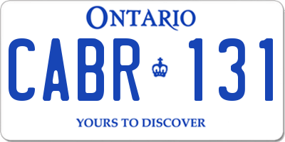 ON license plate CABR131