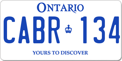 ON license plate CABR134