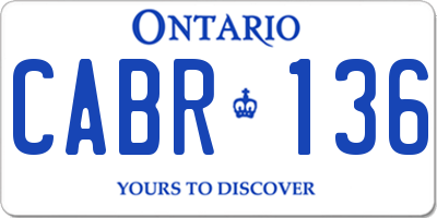 ON license plate CABR136