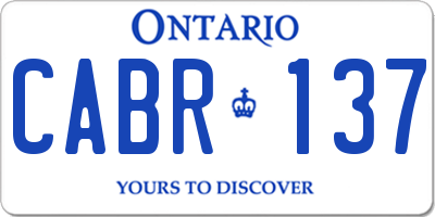 ON license plate CABR137