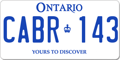 ON license plate CABR143