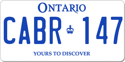 ON license plate CABR147