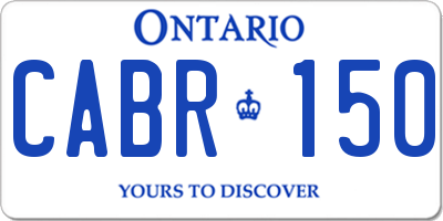 ON license plate CABR150