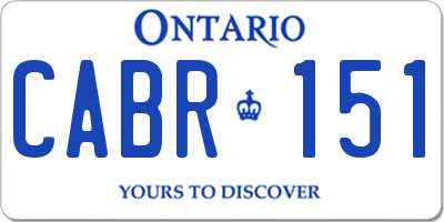 ON license plate CABR151