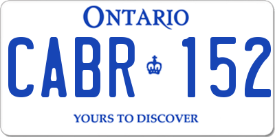 ON license plate CABR152