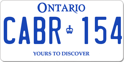 ON license plate CABR154