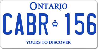 ON license plate CABR156