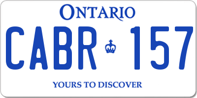 ON license plate CABR157