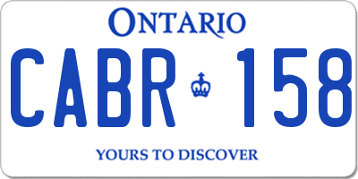 ON license plate CABR158