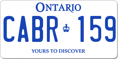 ON license plate CABR159