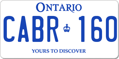 ON license plate CABR160