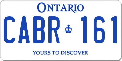 ON license plate CABR161