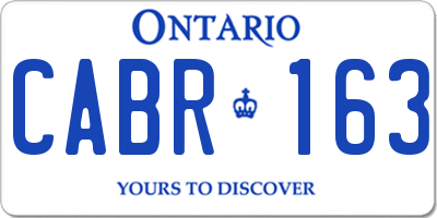 ON license plate CABR163