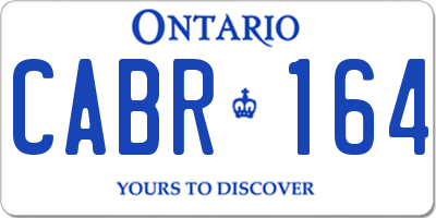 ON license plate CABR164