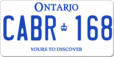 ON license plate CABR168