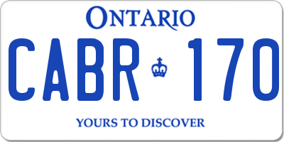 ON license plate CABR170