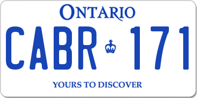 ON license plate CABR171