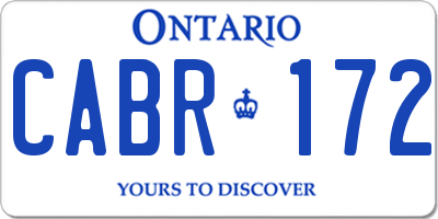 ON license plate CABR172