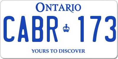 ON license plate CABR173