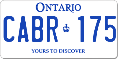 ON license plate CABR175