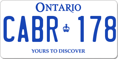 ON license plate CABR178