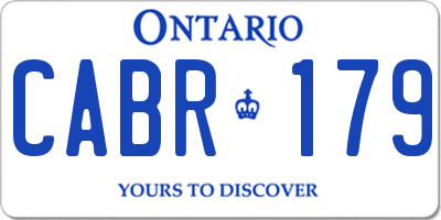 ON license plate CABR179