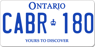 ON license plate CABR180