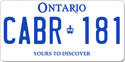 ON license plate CABR181