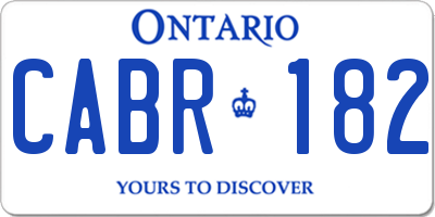 ON license plate CABR182