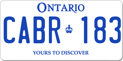 ON license plate CABR183