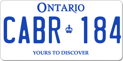 ON license plate CABR184